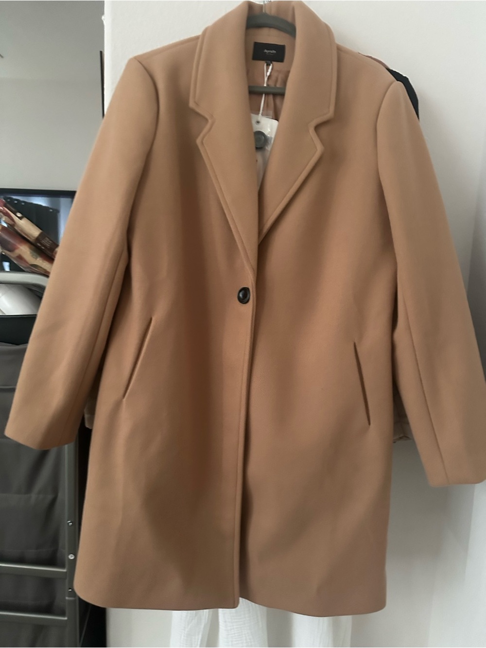 Aprsfn Oversized Camel Wool-Blend Coat